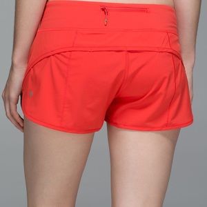 Orange lululemon shorts